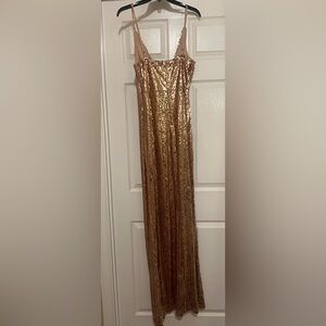 Fashion Nova Gold Sequin Dress